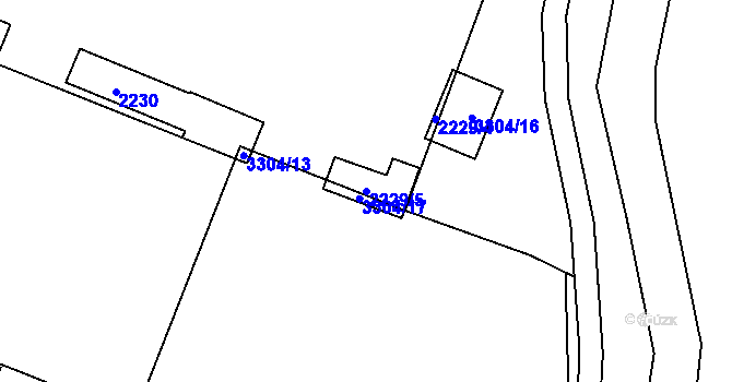 Parcela st. 2229/5 v KÚ Kadaň, Katastrální mapa
