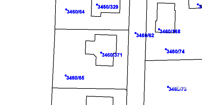 Parcela st. 3460/371 v KÚ Kadaň, Katastrální mapa
