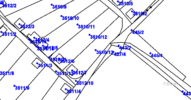 Parcela st. 3510/13 v KÚ Kadaň, Katastrální mapa