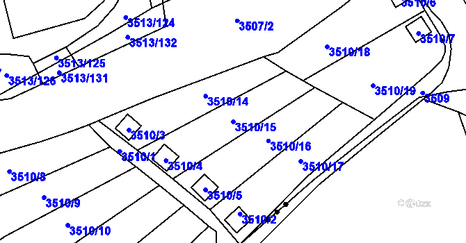 Parcela st. 3510/15 v KÚ Kadaň, Katastrální mapa