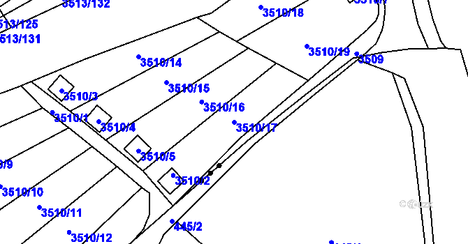 Parcela st. 3510/17 v KÚ Kadaň, Katastrální mapa