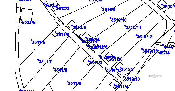 Parcela st. 3511/15 v KÚ Kadaň, Katastrální mapa
