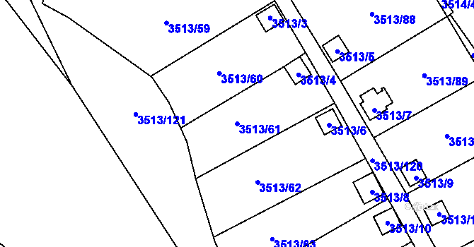 Parcela st. 3513/61 v KÚ Kadaň, Katastrální mapa