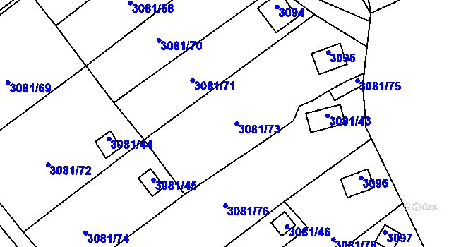 Parcela st. 3081/73 v KÚ Kadaň, Katastrální mapa