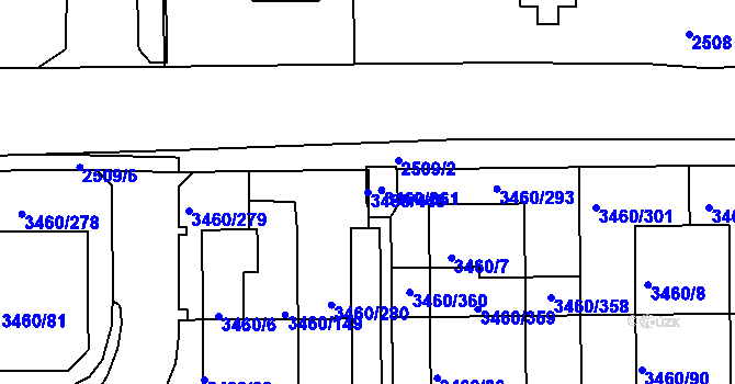Parcela st. 3460/446 v KÚ Kadaň, Katastrální mapa