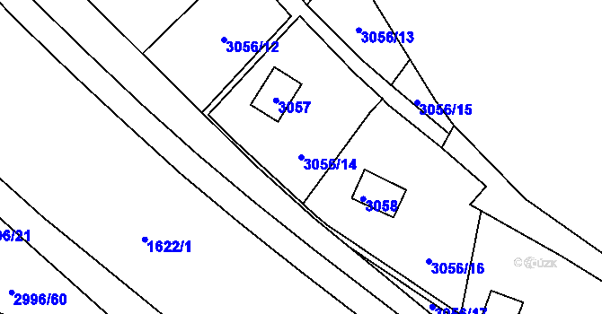 Parcela st. 3056/14 v KÚ Kadaň, Katastrální mapa