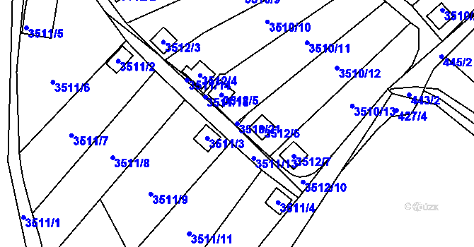 Parcela st. 3510/21 v KÚ Kadaň, Katastrální mapa