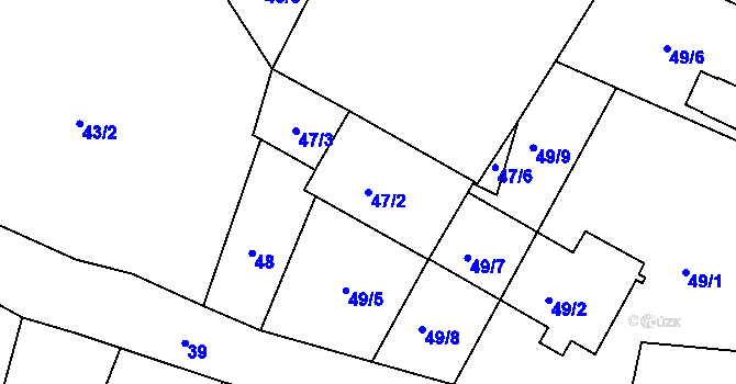 Parcela st. 47/2 v KÚ Pokutice, Katastrální mapa