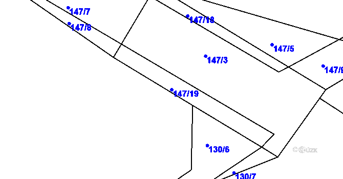 Parcela st. 147/19 v KÚ Prunéřov, Katastrální mapa