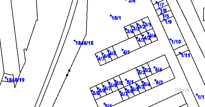 Parcela st. 4/6 v KÚ Bystřice u Kadaně, Katastrální mapa