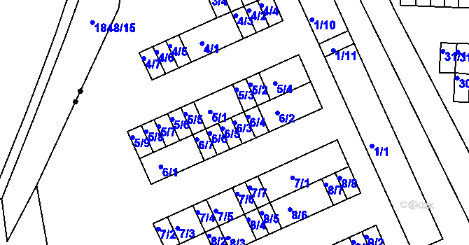 Parcela st. 6/3 v KÚ Bystřice u Kadaně, Katastrální mapa