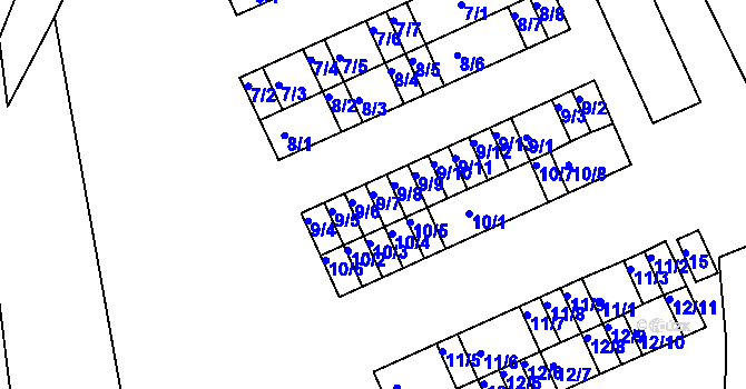 Parcela st. 9/7 v KÚ Bystřice u Kadaně, Katastrální mapa