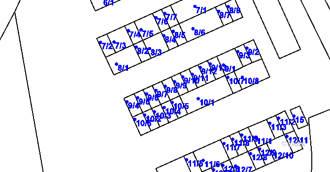 Parcela st. 9/8 v KÚ Bystřice u Kadaně, Katastrální mapa