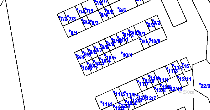 Parcela st. 10/5 v KÚ Bystřice u Kadaně, Katastrální mapa
