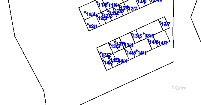 Parcela st. 13/2 v KÚ Bystřice u Kadaně, Katastrální mapa
