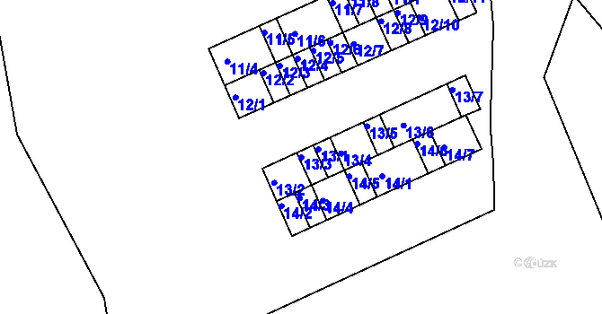 Parcela st. 13/3 v KÚ Bystřice u Kadaně, Katastrální mapa