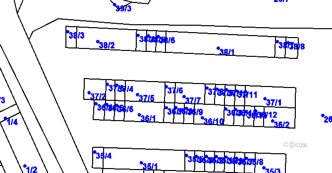 Parcela st. 37/6 v KÚ Bystřice u Kadaně, Katastrální mapa