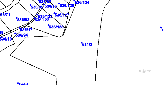 Parcela st. 541/2 v KÚ Kadolec, Katastrální mapa