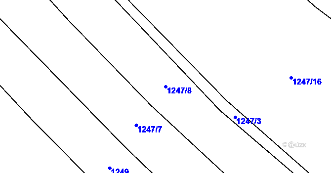 Parcela st. 1247/8 v KÚ Kadolec, Katastrální mapa