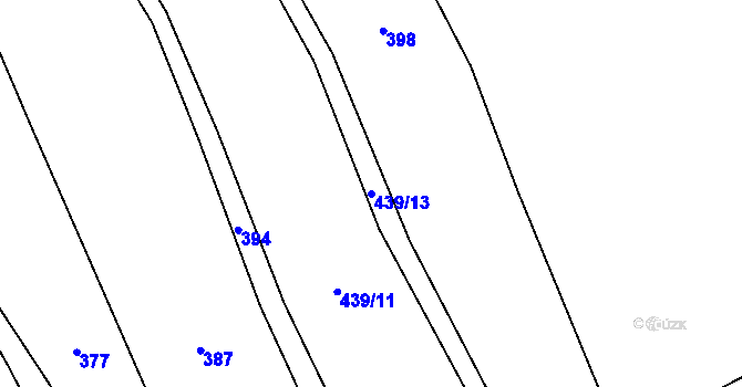 Parcela st. 439/13 v KÚ Kadolec, Katastrální mapa