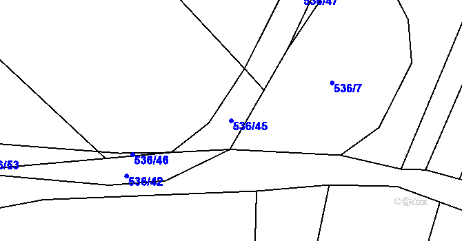 Parcela st. 536/45 v KÚ Kadolec, Katastrální mapa