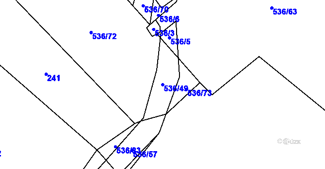 Parcela st. 536/49 v KÚ Kadolec, Katastrální mapa
