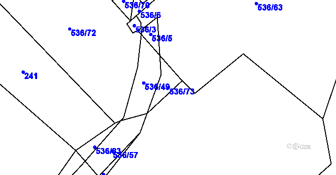 Parcela st. 536/73 v KÚ Kadolec, Katastrální mapa