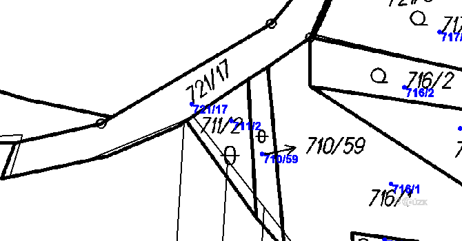Parcela st. 711/2 v KÚ Kadov u Blatné, Katastrální mapa