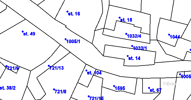 Parcela st. 722/1 v KÚ Kadov u Blatné, Katastrální mapa