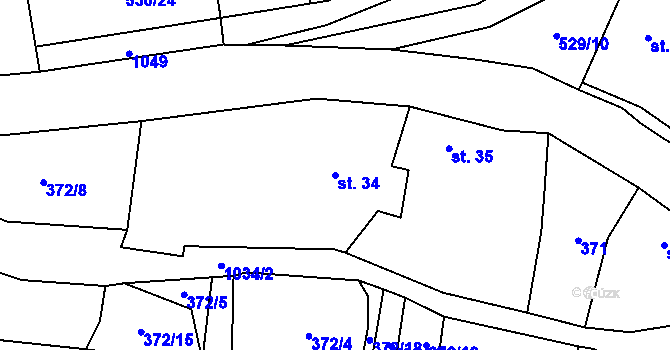 Parcela st. 34 v KÚ Vrbno, Katastrální mapa