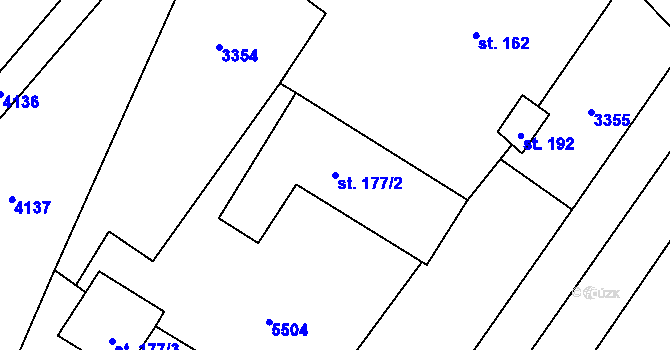 Parcela st. 177/2 v KÚ Kadov, Katastrální mapa