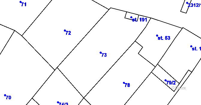 Parcela st. 73 v KÚ Kadov, Katastrální mapa