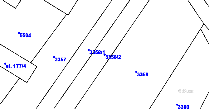 Parcela st. 3358/2 v KÚ Kadov, Katastrální mapa