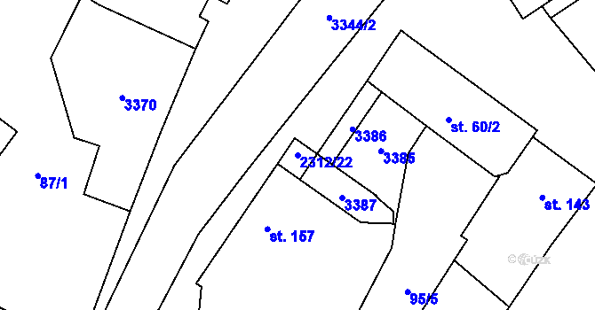 Parcela st. 2312/22 v KÚ Kadov, Katastrální mapa