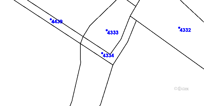 Parcela st. 4334 v KÚ Kadov, Katastrální mapa