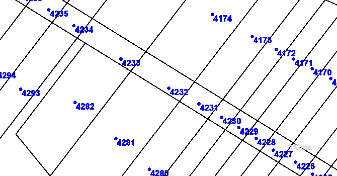 Parcela st. 4232 v KÚ Kadov, Katastrální mapa