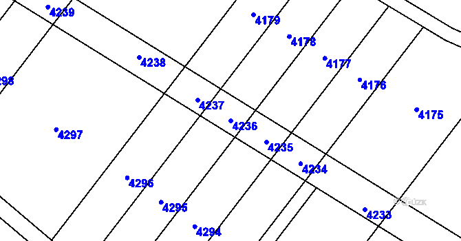 Parcela st. 4236 v KÚ Kadov, Katastrální mapa