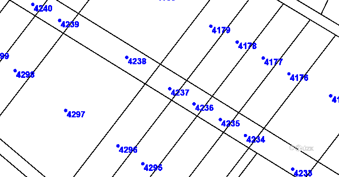 Parcela st. 4237 v KÚ Kadov, Katastrální mapa