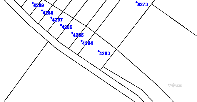 Parcela st. 4283 v KÚ Kadov, Katastrální mapa