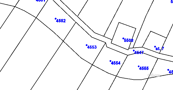 Parcela st. 4553 v KÚ Kadov, Katastrální mapa
