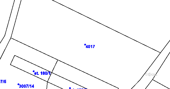 Parcela st. 4017 v KÚ Kadov, Katastrální mapa