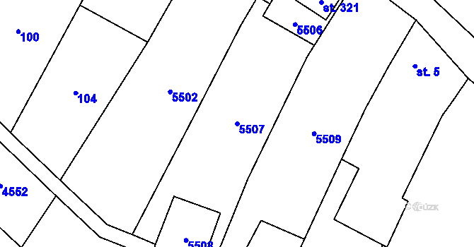Parcela st. 5507 v KÚ Kadov, Katastrální mapa