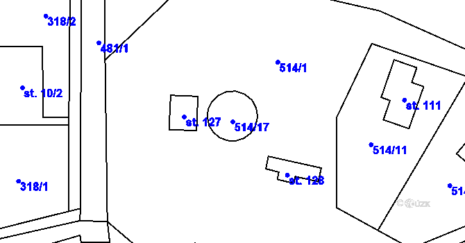 Parcela st. 514/17 v KÚ Kadov u Sněžného, Katastrální mapa