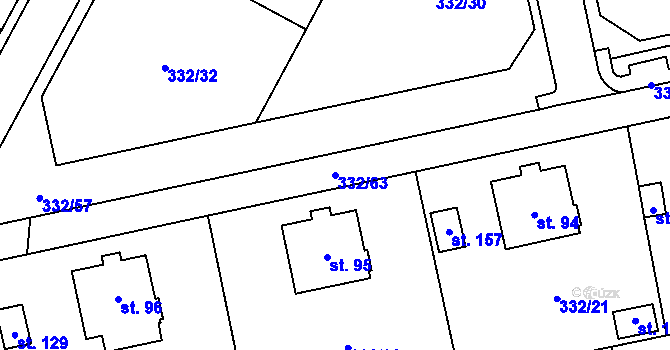 Parcela st. 332/63 v KÚ Kadov u Sněžného, Katastrální mapa