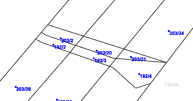 Parcela st. 203/20 v KÚ Kadov u Sněžného, Katastrální mapa
