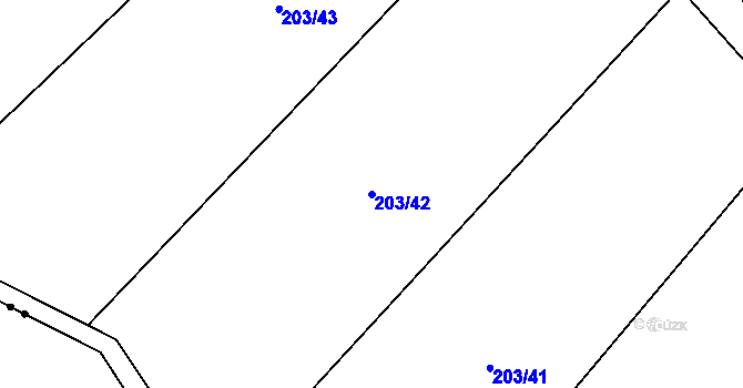 Parcela st. 203/42 v KÚ Kadov u Sněžného, Katastrální mapa
