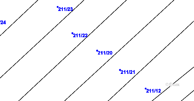 Parcela st. 211/20 v KÚ Kadov u Sněžného, Katastrální mapa
