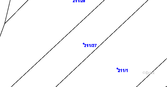 Parcela st. 211/27 v KÚ Kadov u Sněžného, Katastrální mapa
