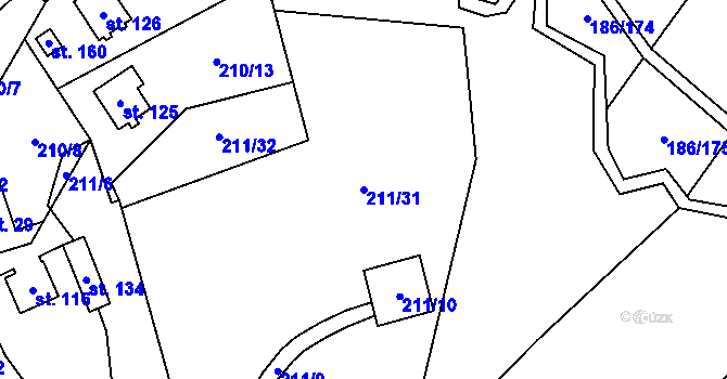 Parcela st. 211/31 v KÚ Kadov u Sněžného, Katastrální mapa