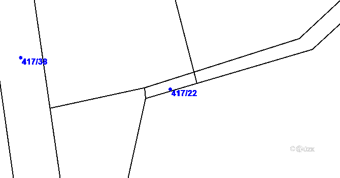Parcela st. 417/22 v KÚ Kadov u Sněžného, Katastrální mapa